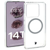 Etui z pierścieniem magnetycznym Bizon Case CrystalO do Xiaomi 14T, przezroczyste