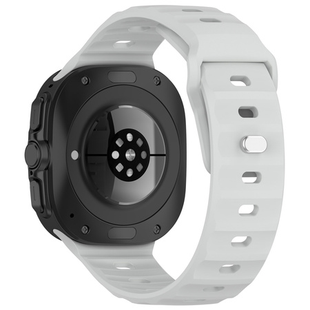 Silikonowy pasek Bizon Strap Watch Silicone G do Galaxy Watch Ultra 2 / 1, jasnoszary