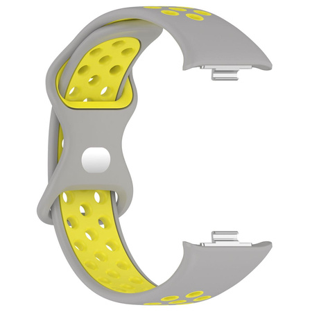 Pasek Bizon Strap Watch Octo do Xiaomi Redmi Watch 5/4 / Smart Band 9/8 Pro, jasnoszaro-żółty