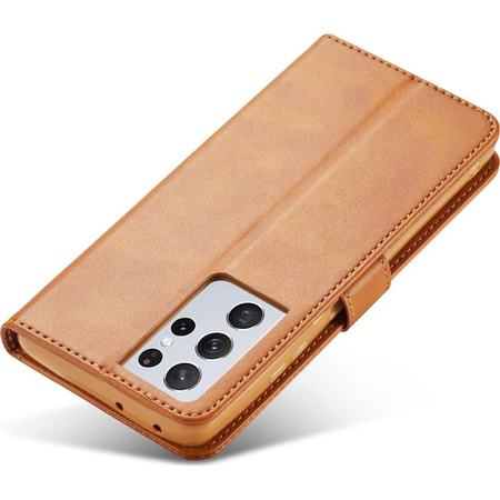 Etui Bizon Case Wallet do Galaxy S21 Ultra, jasnobrązowe