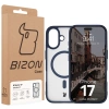 Etui z pierścieniem magnetycznym Bizon Case MatteO do iPhone 17, przydymione-granatowe
