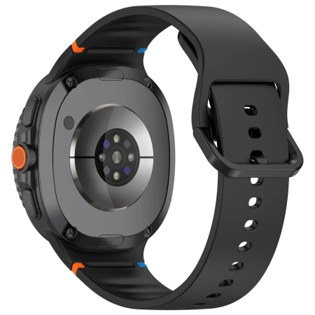 Silikonowy pasek Bizon Strap Watch Silicone G do Galaxy Watch 8 40 mm / 44 mm / 8 Classic 46 mm, czarny