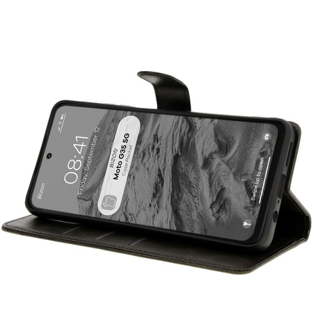 Etui z klapką Bizon Case Pocket do Motorola Moto G35 5G, czarne