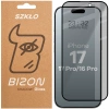 Prywatyzujące szkło hartowane Bizon Glass Edge Shadow do iPhone 16 Pro/ 17 / 17 Pro, przyciemniane z czarną ramką