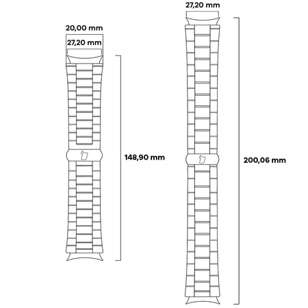 Pasek ze stali nierdzewnej Bizon Strap Watch Aura do Google Pixel Watch 4 / 3 / 2 / 1 41 mm, srebrny