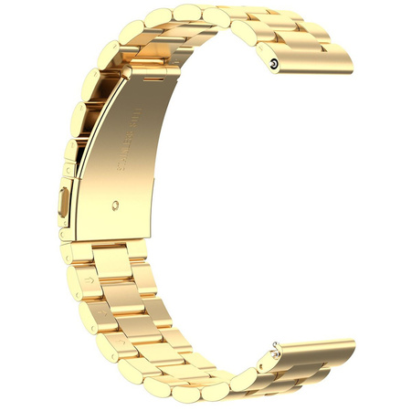 Pasek ze stali nierdzewnej do smartwatcha, Bizon Strap Watch Aura, Quick Release 18 mm, złoty