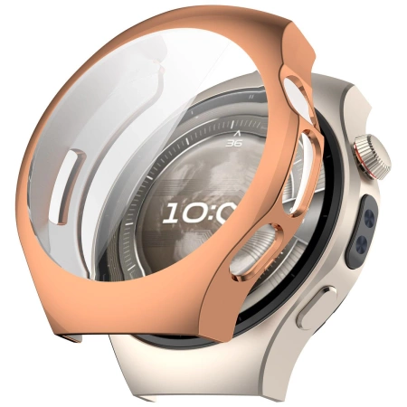 Etui z osłoną ekranu Bizon Case Watch Felipe do Huawei Watch 5 46mm, różowozłote