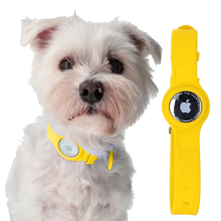 Etui Bizon Case Locator Pets do Apple AirTag, żółte