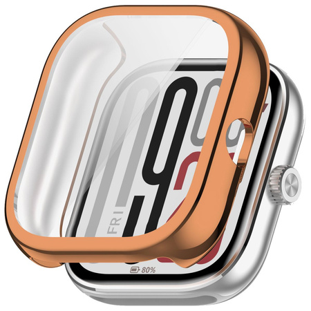 Etui z osłoną ekranu Bizon Case Watch Felipe do Xiaomi Redmi Watch 5, różowozłote