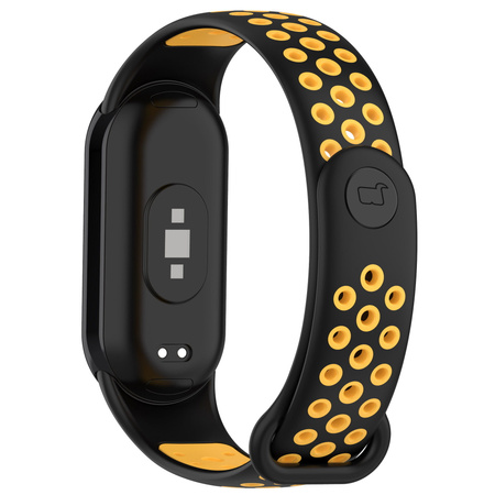 Pasek Bizon Strap Watch Octo do Xiaomi Mi Smart Band 8, czarno-żółty