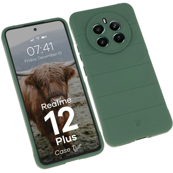 Pancerne etui Bizon Case Tur do Realme 12+, ciemnozielone