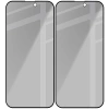 Prywatyzujące szkło hartowane Bizon Glass Edge Shadow Duo do iPhone 15 Pro Max, przyciemniane z czarną ramką, 2 sztuki