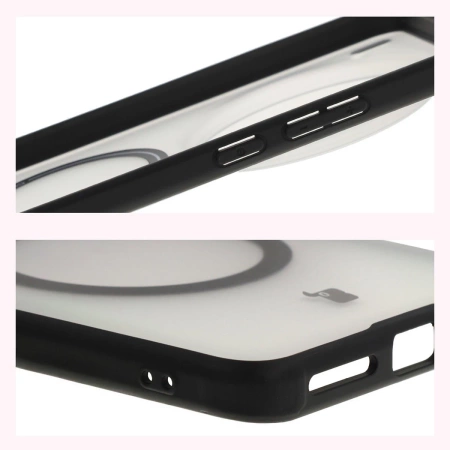 Etui z pierścieniem magnetycznym Bizon Case MatteO do Vivo X200 Pro, przydymione-czarne
