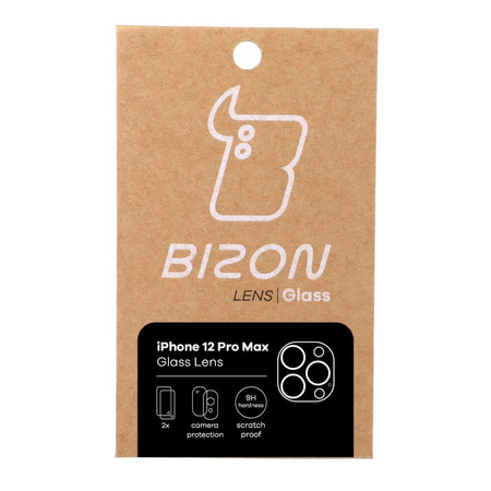 Szkło na aparat Bizon Glass Silk Lens dla iPhone 12 Pro Max, 2 sztuki