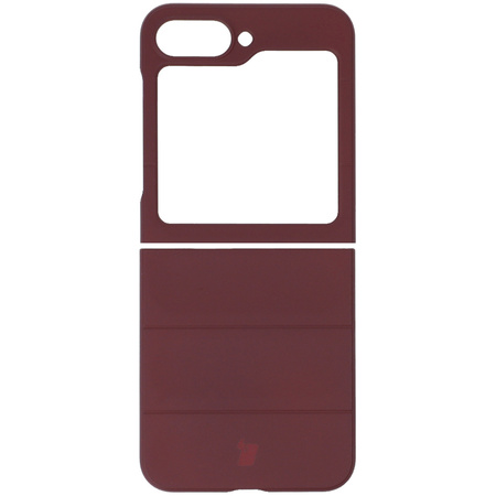 Pancerne etui Bizon Case Tur do Galaxy Z Flip7 FE / Z Flip6, burgundowe