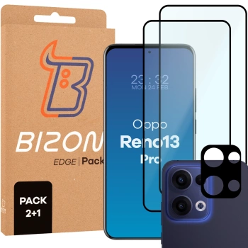 2x Szkło + szybka na aparat Bizon Edge 2 Pack do Oppo Reno13
