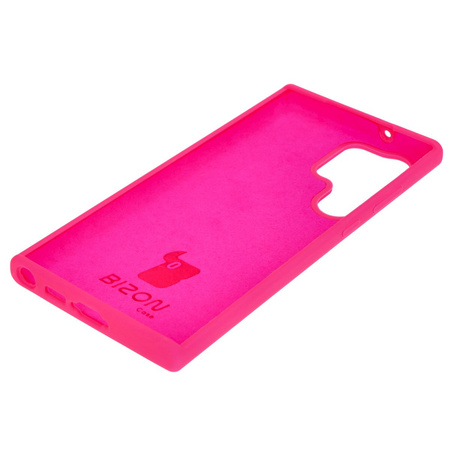 Silikonowe etui Bizon Soft Case do Galaxy S23 Ultra, neonowo-różowe