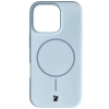 Silikonowe etui z pierścieniem magnetycznym Bizon Soft Case Magnetic do iPhone 16 Pro, błękitne