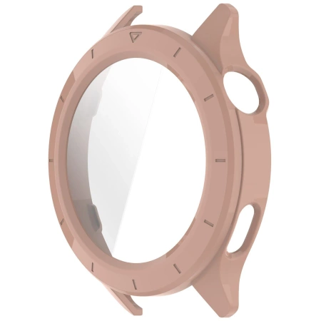 Etui ze szkłem do zegarka Bizon Case+Glass Watch do Xiaomi Watch S4, różowe