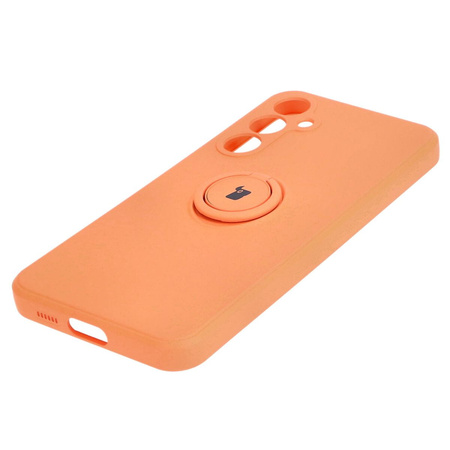 Etui Bizon Case Silicone Ring Sq do Galaxy S23 FE, pomarańczowe