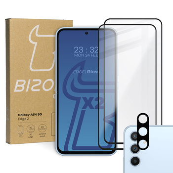 2x Szkło + szybka na aparat Bizon Edge 2 Pack do Galaxy A54 5G