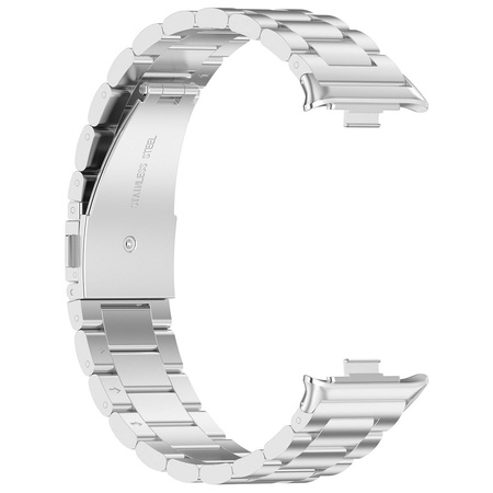 Pasek ze stali nierdzewnej Bizon Strap Watch Aura do  Xiaomi Redmi Watch 5/4 / Smart Band 9/8 Pro, srebrny