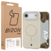 Silikonowe etui z pierścieniem magnetycznym Bizon Soft Case Magnetic do iPhone Air, écru