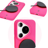 Silikonowe etui Bizon Soft Case do Huawei Pura 70 Pro / Pro+, neonowo-różowe