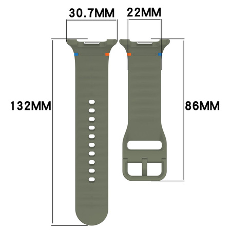 Silikonowy pasek Bizon Strap Watch Silicone G do Galaxy Watch 8 40 mm / 44 mm / 8 Classic 46 mm, ciemnozielony