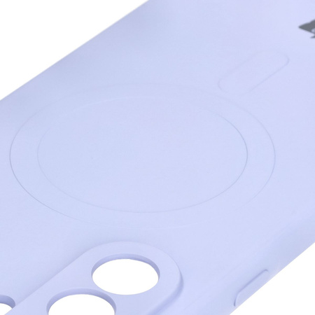 Silikonowe etui z pierścieniem magnetycznym Bizon Case Silicone Magnetic Sq do Galaxy A36 5G, jasnofioletowe