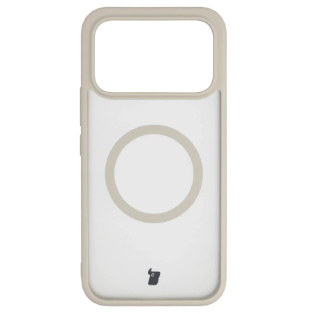 Etui z pierścieniem magnetycznym Bizon Case MatteO do Xiaomi POCO F8 Ultra, przydymione-beżowe