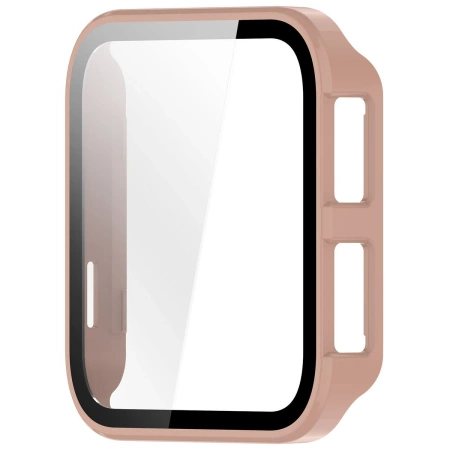 Etui ze szkłem do zegarka Bizon Case Watch Adamo do Garmin Venu X1, różowe