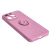 Etui Bizon Case Silicone Ring Sq do iPhone 15 Pro Max, ciemnofioletowe