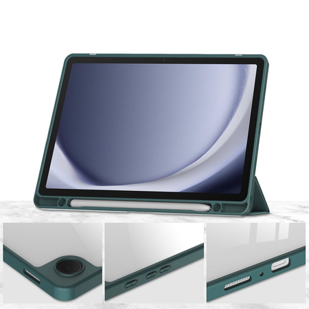 Etui Bizon Case Tab Clear Matt do Galaxy Tab A9 Plus, ciemnozielone