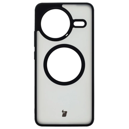 Etui z pierścieniem magnetycznym Bizon Case MatteO do Xiaomi Poco F7 Pro, przydymione-czarne