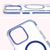 Etui z pierścieniem magnetycznym Bizon Case Marco do iPhone 14 Pro Max, przezroczyste z niebieską ramką
