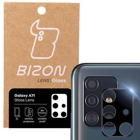 Szkło na aparat Bizon Glass Silk Lens dla Galaxy A71, 2 sztuki