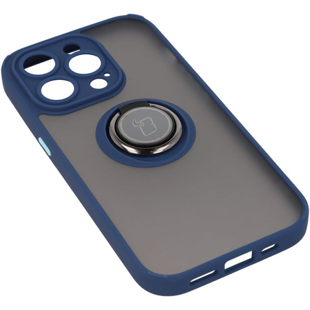 Etui Bizon Case Hybrid Ring do iPhone 14 Pro, granatowe