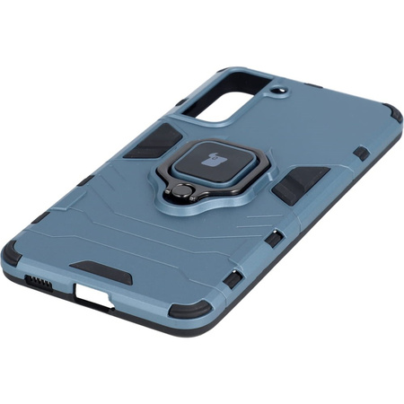 Etui Bizon Case Armor Ring do Galaxy S21, niebieskie