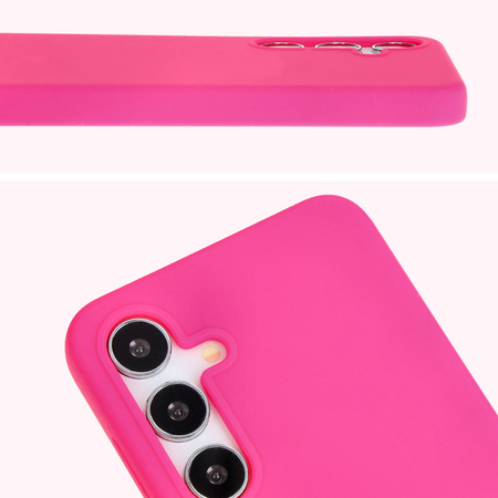 Silikonowe etui Bizon Soft Case do Galaxy S24 Plus, neonowo-różowe