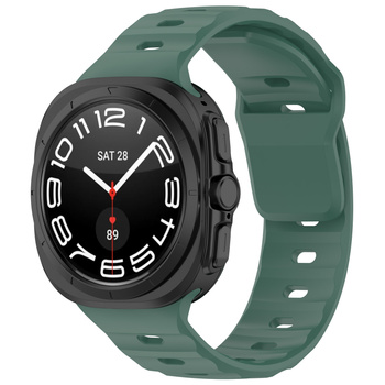 Silikonowy pasek Bizon Strap Watch Silicone G do Galaxy Watch Ultra 2 / 1, ciemnozielony