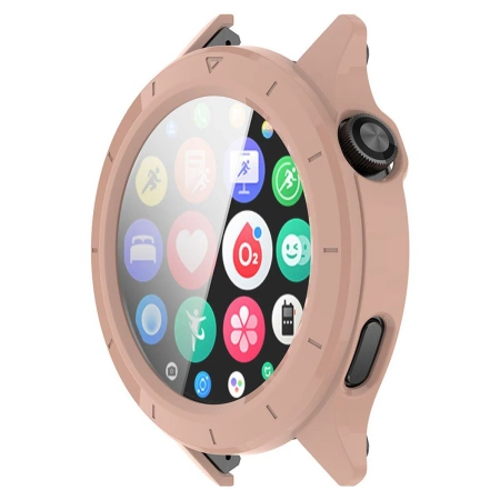 Etui ze szkłem do zegarka Bizon Case+Glass Watch do Xiaomi Watch S4, różowe