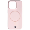 Silikonowe etui z pierścieniem magnetycznym Bizon Soft Case Magnetic do iPhone 14 Pro, jasnoróżowe