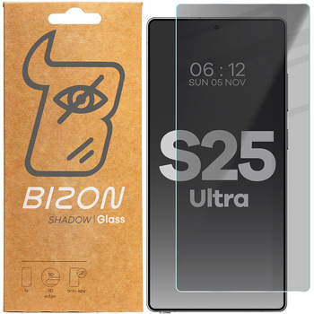 Prywatyzujące szkło hartowane Bizon Glass Clear Shadow do Galaxy S25 Ultra, przyciemniane