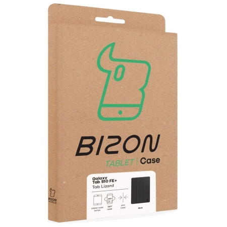 Etui z klapką Bizon Case Tab Lizard do Galaxy Tab S10 FE Plus, czarne
