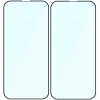 Szkło hartowane Bizon Glass Edge Duo do iPhone 16e / 14 / 13 Pro / iPhone 13, czarna ramka, 2 sztuki