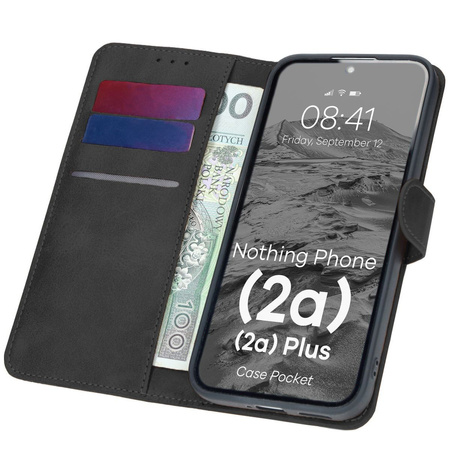 Etui z klapką Bizon Case Pocket do Nothing Phone (2a) / (2a) Plus, czarne