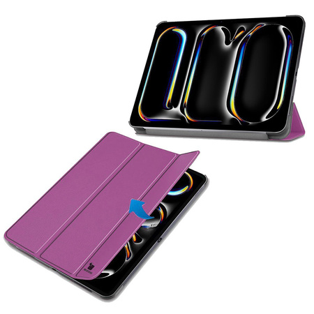 Etui Bizon Case Tab Croc do iPad Pro 11" 2025 / 2024, ciemnofioletowe