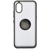 Etui z uchwytem na palec Bizon Case Hybrid Ring do Galaxy Xcover7, przydymione z czarną ramką
