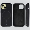 Silikonowe etui z pierścieniem magnetycznym Bizon Soft Case Magnetic do iPhone 15, czarne